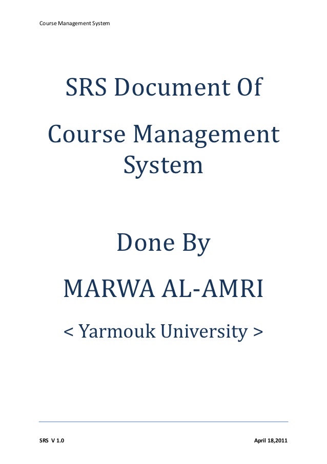 srs for student information system project